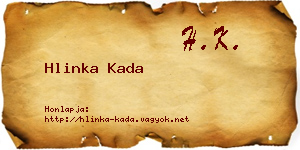 Hlinka Kada névjegykártya